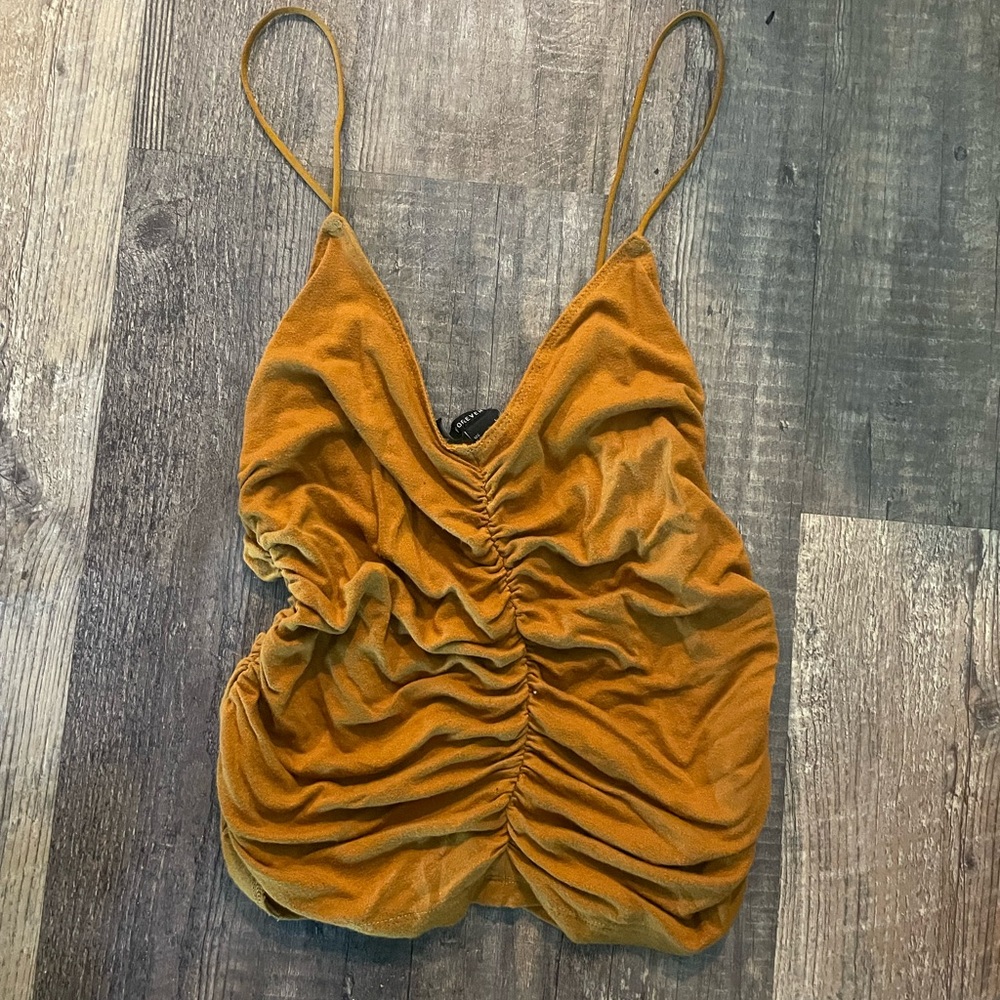 Forever 21 Yellow Ruched Camisole Top